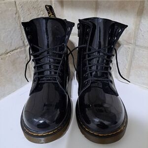 Dr. Martens 1460 J Black Glossy Boots Size 5